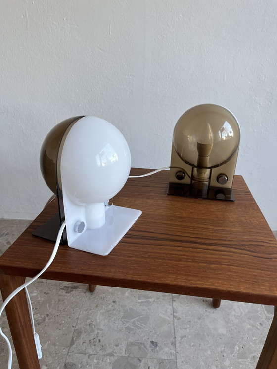Image 1 of 2 lámparas de mesa originales “Harvey Guzzini Sirio 1970”