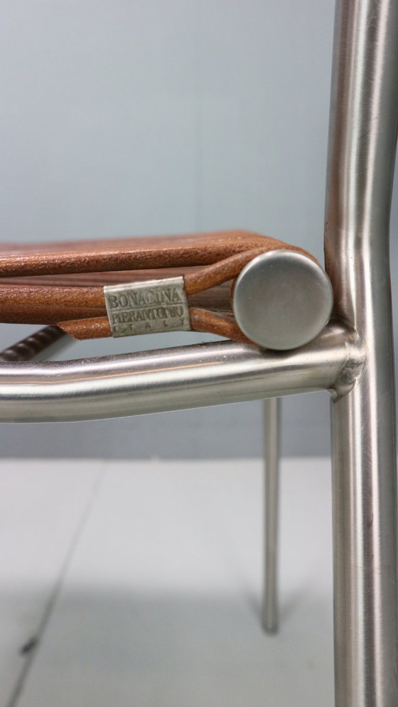 Image 1 of Satz von 6 Esszimmerstühlen "Miss B" von Tito Agnoli für Bonacina, Italien