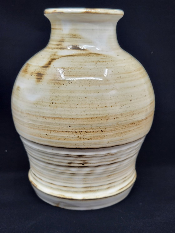 Image 1 of Jacques Pouchain Atelier Dieulefit Beige Ceramic Vase France Circa 1960