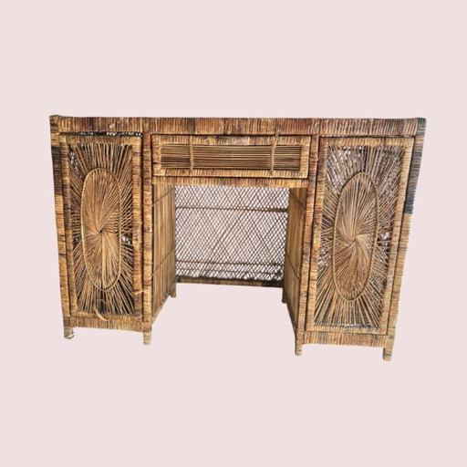 Vintage sunburst bureau