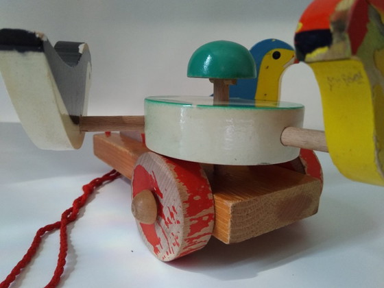 Image 1 of Jouet à tirer vintage en bois de hêtre des années 1960