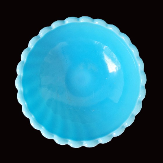 Image 1 of Pukeberg - Blue opaline bowl on base