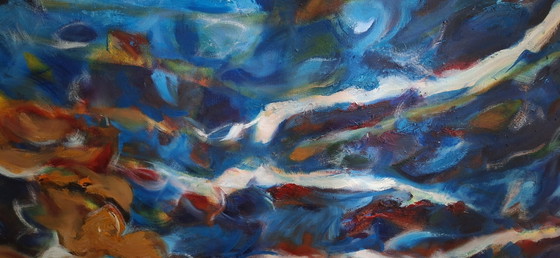 Unique Abstract Painting: Lively Water Reflections – Paintings & Drawings, Canvas (photo 5 of 5)