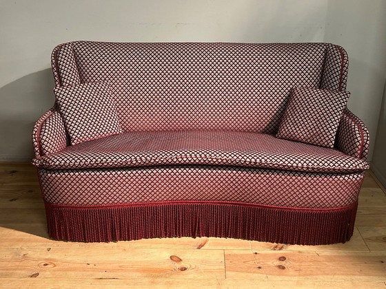 Schitterend Vintage Bankje Eerste Helft 20ste Eeuw – 2 zitsbanken, Textile (photo 11 of 13)