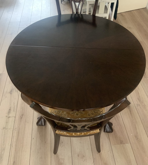 Table à manger classique extensible de style Chippendale (Stijlvorm Meubelen) comprenant 2 chaises