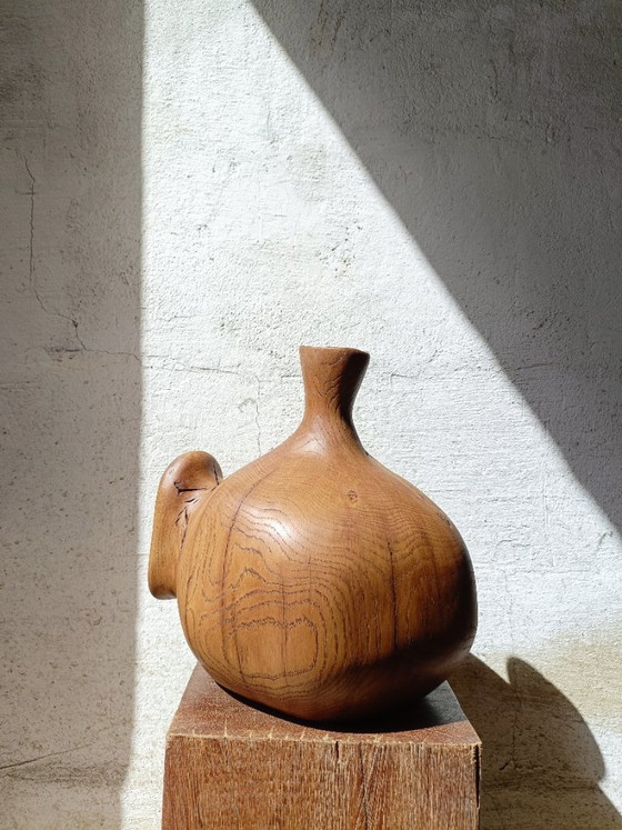 Large Vase / Sculpture in Solid Carved Oak – Wood (photo 6 of 11)