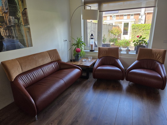 Image 1 of Wunderschönes Leolux Solymi-Set: 2-Sitzer-Sofa und 2 Sessel in exzellentem Zustand.