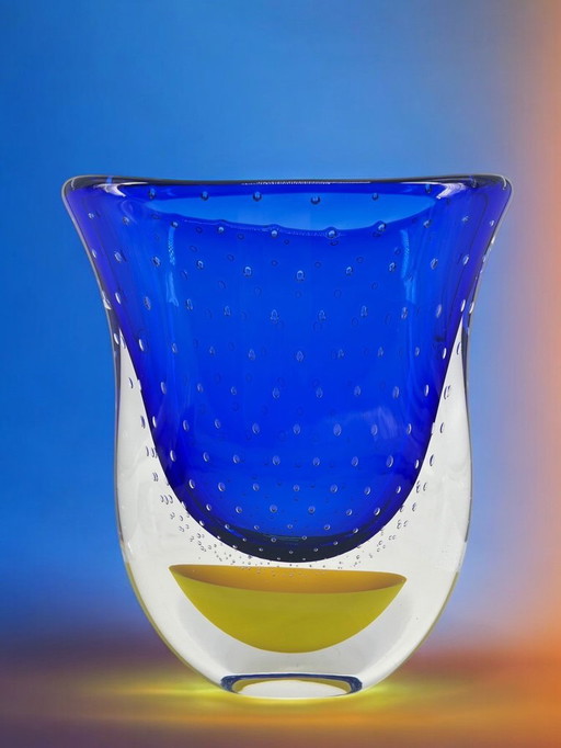 Sommerso Murano Vase H 30 cm