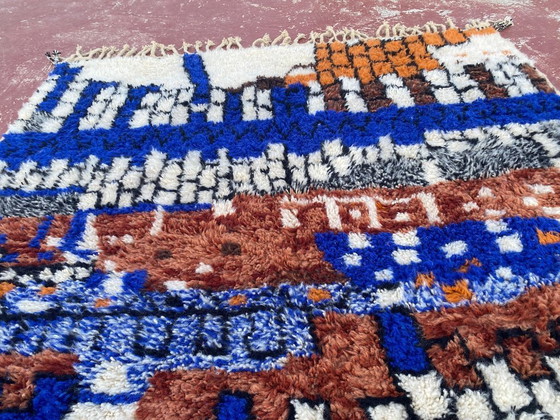 Image 1 of Kleurrijk Marokkaans Beni Ourain-tapijt 300 x 200 cm – Handgeweven wollen Berber-tapijt