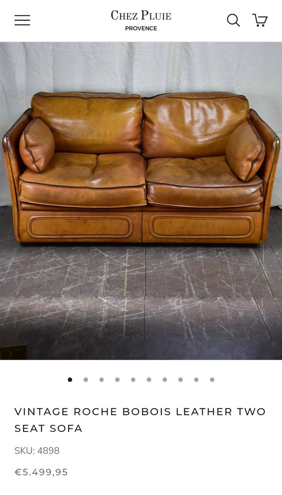 Image 1 of Leren Roche Bobois 2-zits en 3-zits bank