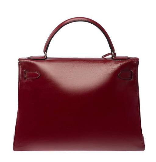 Sac HERMES Kelly 32 en Cuir Bordeaux - 103406