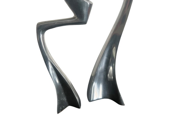 Image 1 of Set van twee Arclumis Swan kandelaars Matthew Hilton Londen aluminio