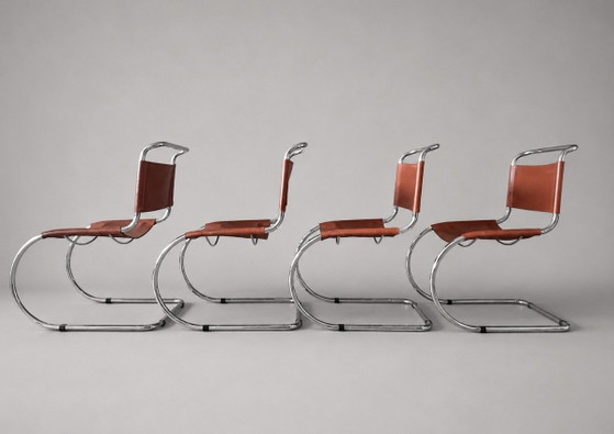 Image 1 of 4 sedie vintage MR10 di Mies van der Rohe per Fasem, Italia
