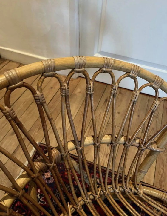 Pair of vintage rattan armchairs – 60s/70s design – Dining chairs, Wicker, Scandinavian (photo 17 of 20)