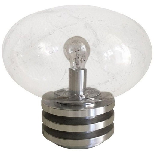 Lámpara vintage de estilo espacial en vidrio y metal de Doria Leuchten, Alemania