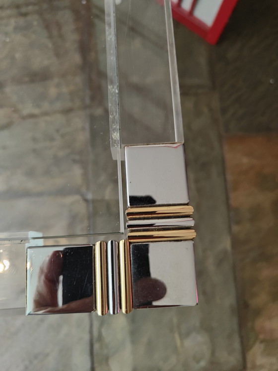 Image 1 of Quadratischer Salontisch aus Acrylplexiglas mit Glasplatte