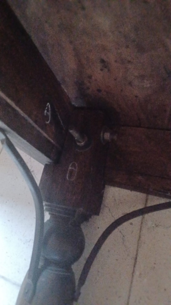 Image 1 of Set of 2 Vintage Indian Side Tables – Solid Sheesham & Wrought Iron (50x50)