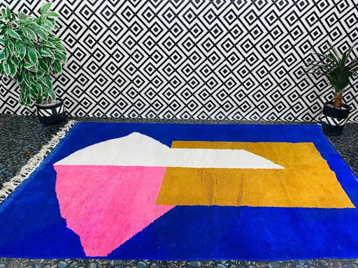 Handgefertigter marokkanischer Teppich, Naturwolle, 3x2 m.