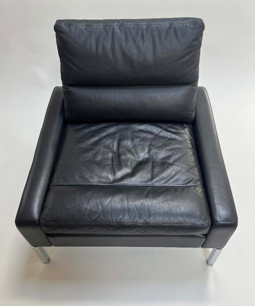 Wilkhahn Vintage fortouil en cuir noir par Hans Peter Piehl