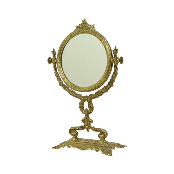 Image 1 of Classic Brass Table Mirror