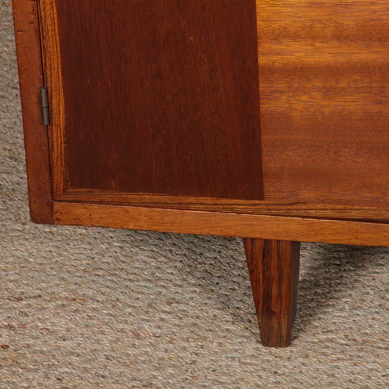 Image 1 of Large sideboard in solid wood, modernist work from the 1950s