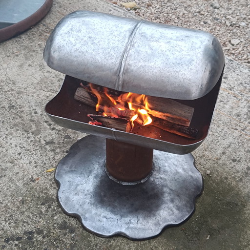 Recycled Steel Fire Pit – Unique Industrial Style