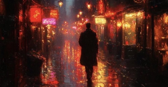 Image 1 of Artwork NEON NIGHT WANDERER XXL