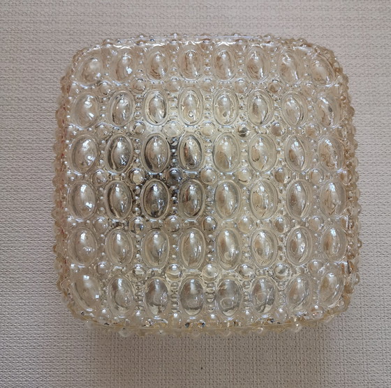 Image 1 of Original Mid Century Bubble Glas Wandlampe Limburg A670 Amber Bernstein Space Age 60er 70er Tynell-Ära