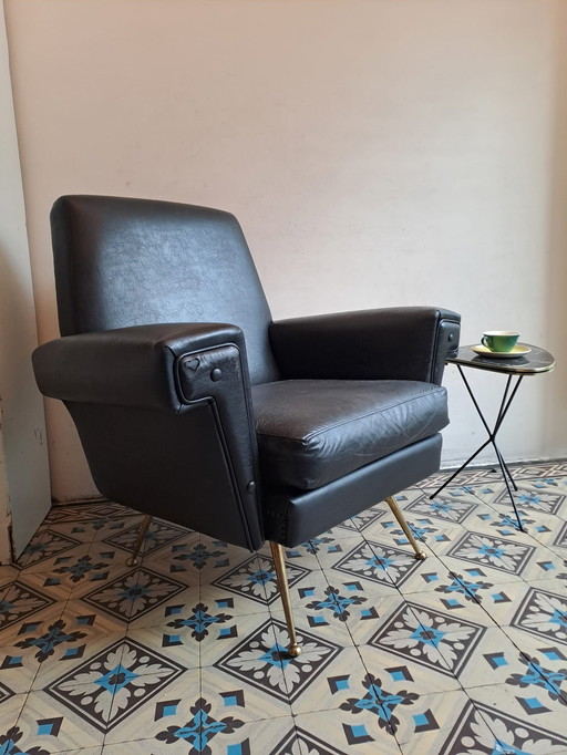 Vintage lounge fauteuil, jaren zestig.