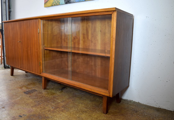 Image 1 of 1950s Vintage Sideboard Vitrine Schrank Mid Century Kommode 