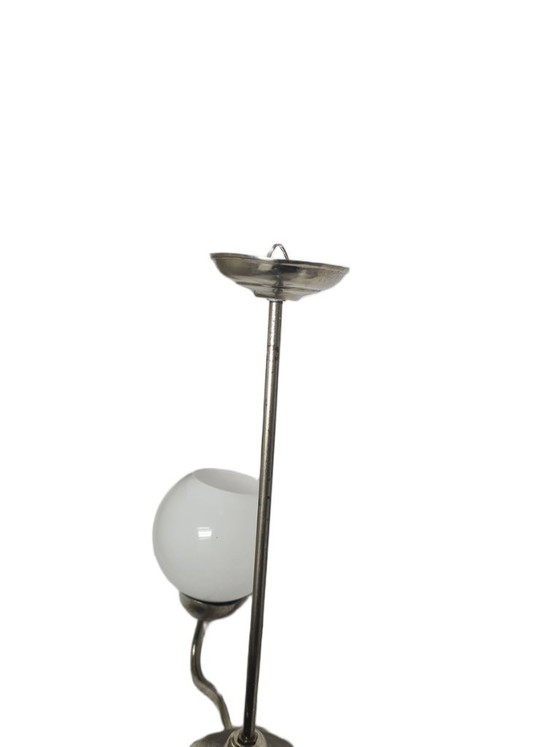 Art Deco Style Chandelier, Poland, 1960s – Glass, Metal (photo 9 of 10)
