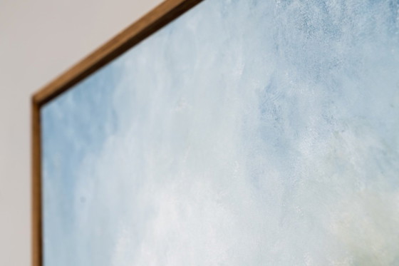 Original Framed Blue Abstract Landscape Painting, Textured Acrylic on Canvas - A Detour (photo 14 of 17)
