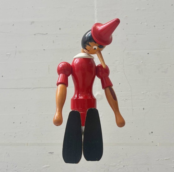 Image 1 of Pinocchio wooden figure, 1950s