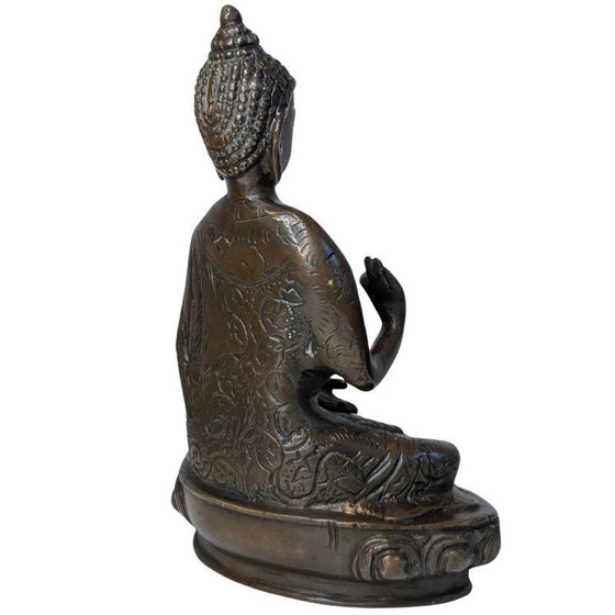 Buda en Vitarka Mudra – antigua estatua de bronce – lote 121 – Esculturas, Bronze (photo 4 of 9)