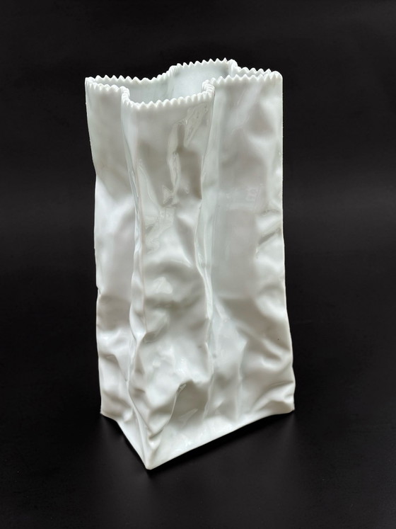 Image 1 of Original Vintage Rosenthal Tapio Wirkkala Paper Bag Vase – 22cm (1987)