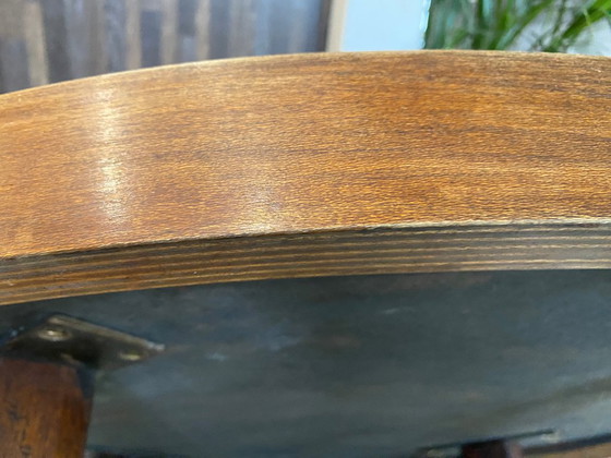 Image 1 of Table basse ronde ovale céramique Barrois Vallauris de 1960 modèle herbier vintage