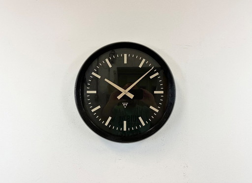 Industrial Bakelite Factory Wall Clock from Pragotron, 1970s