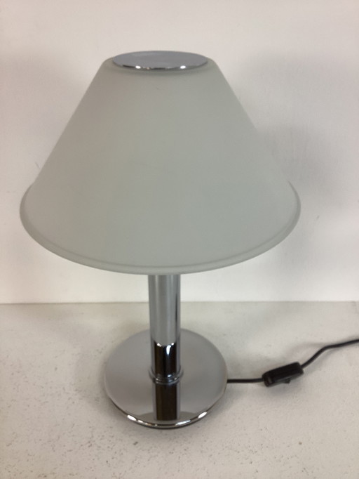 Glashütte Limburg années 1990 lampe design moderniste verre chrome