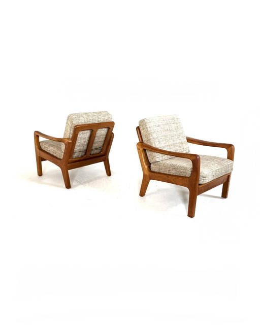 Set di 2 poltrone vintage in teak, Juul Kristensen '70 – fauteuils, Wood, Metal