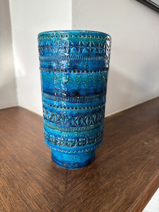 Vintage Bitossi Rimini vase sea blue