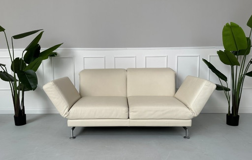 Brühl Moule Canapé design en cuir Beige Fonction sommeil Canapé