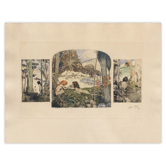 Abel Pann אבל פן Gravure Signée Adam Et Eve Au Jardin D'Eden 1916 – Lithographies et sérigraphies, Paper (photo 4 of 5)