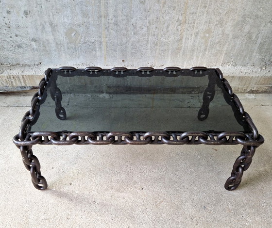 Image 1 of Brutalist Chain Coffee Table, 1970s