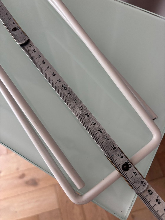 Vintage Minimalist Wall-Mounted Clothes Hanger – White Metal – Wall decoration (photo 8 of 9)