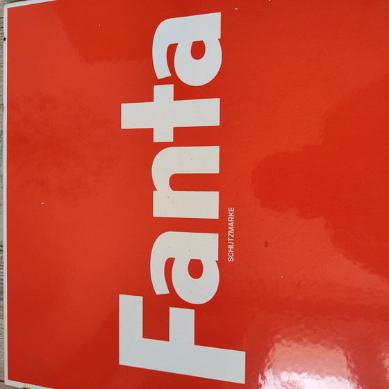 Image 1 of Letrero esmaltado de Fanta, publicidad esmaltada