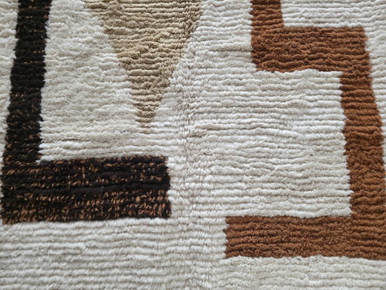 Image 1 of Handgeweven Marokkaans Berber wollen tapijt 3x2m | Abstract Beni Ourain tapijt