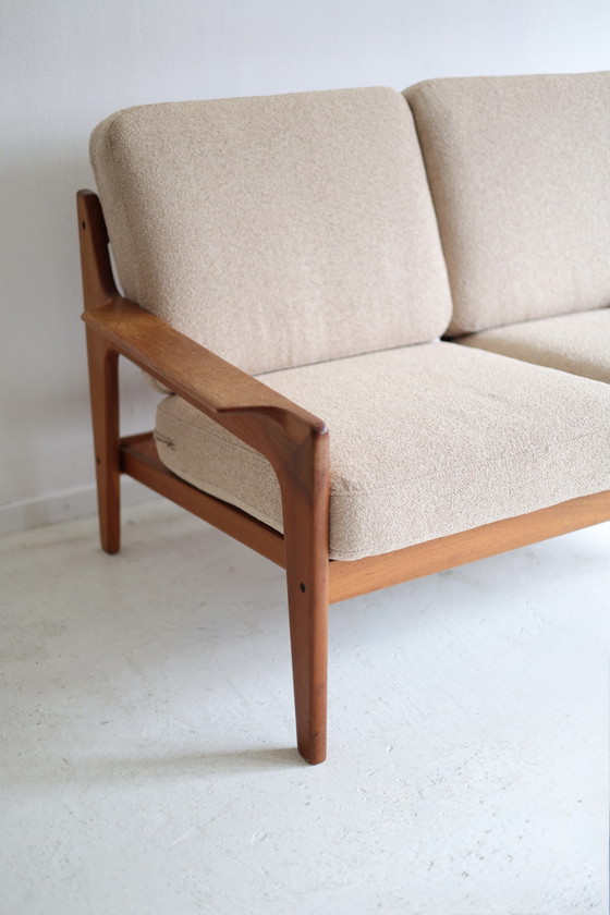 Divano vintage a 2 posti, Arne Wahl Iversen, anni '50/'60, rivestito di nuovo. – Divani 2 posti, Wood, Textile (photo 4 of 7)