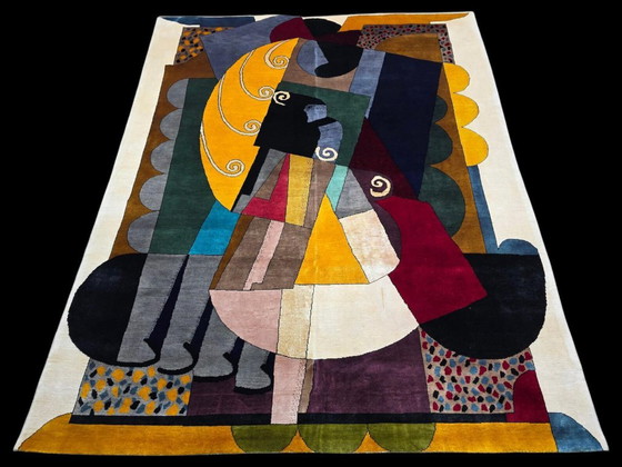 Alfombra cubista de Auguste Herbin – Mezcla de lana y seda anudada a mano (260 x 200 cm) – Cotton (photo 7 of 9)