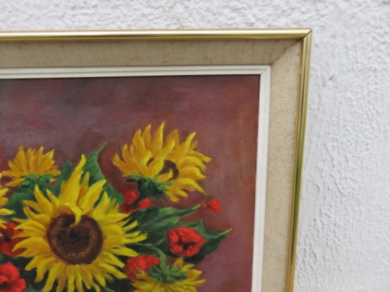 Image 1 of Bodegón, girasol, firmado