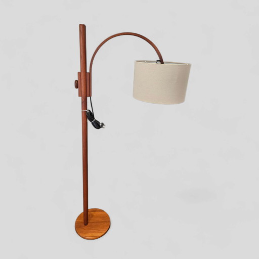 Mid - Century teak floor lamp Domus lamp adjustable 1960s